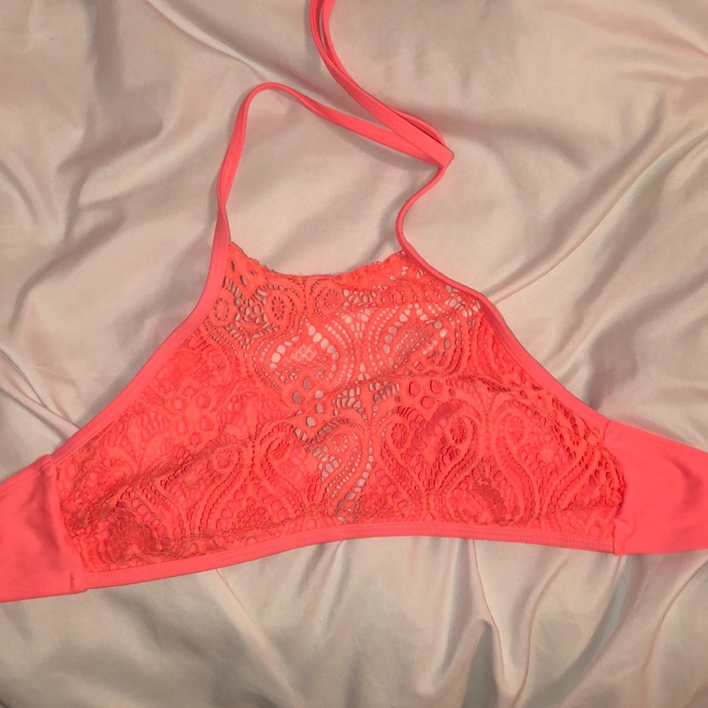 hightop coral bathing suit top